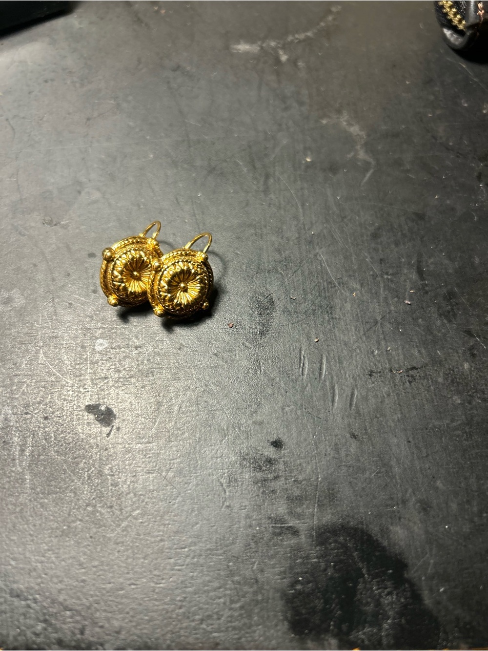 Gold-Tone Floral Disc Drop Earrings - Women Jewelry